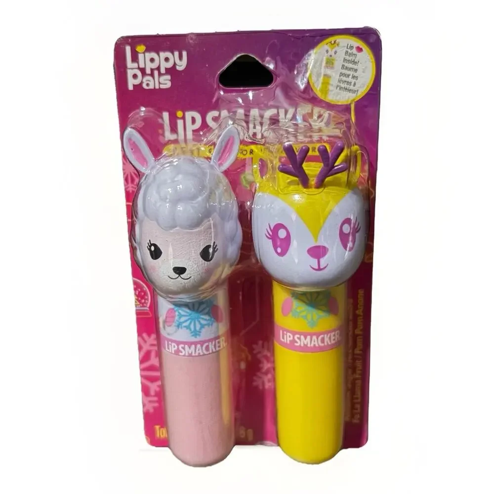 Lip Smacker Lippy Pals Animal Lip Balm Set Lot of 4 Penguin Bear Deer Llama